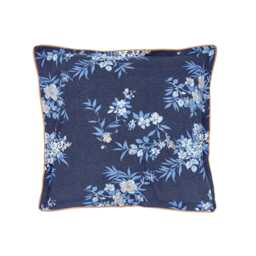 Bedeck of Belfast Nahla Pair of Square Oxford Pillowcases, Cobalt Blue & Navy - thumbnail 1