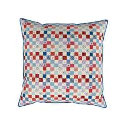 Land & Shore Seaforde Cushion 50cm x 50cm, Blue/Red - thumbnail 1