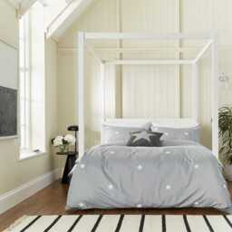 Helena Springfield Long Island Tufted Star Super Kingsize Duvet Cover Set, Grey - thumbnail 2