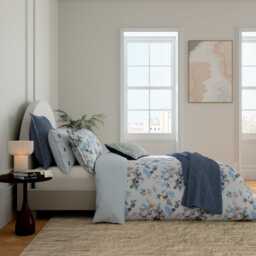 Bedeck of Belfast Delphine Single Duvet Cover Set, Chambray Blue - thumbnail 2