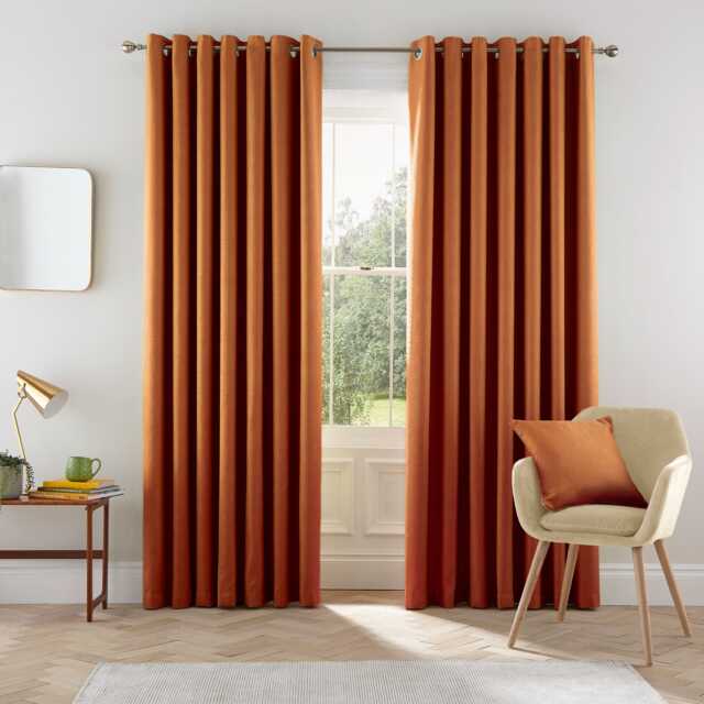 "Helena Springfield Eden Lined Curtains 90"" x 90"", Ginger" - image 1