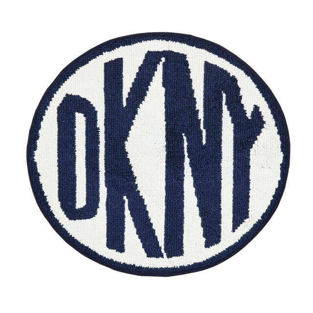 DKNY Circle Logo Bath Mat, Navy & White