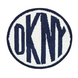 DKNY Circle Logo Bath Mat, Navy & White - thumbnail 1