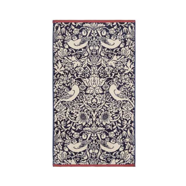 William Morris Strawberry Thief Bath Towel, Blue - image 1