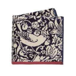 William Morris Strawberry Thief Bath Towel, Blue - thumbnail 2