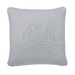 Bedeck of Belfast Signature Knit Cushion 45cm x 45cm, Silver - thumbnail 1