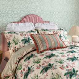 Sanderson Enys Garden Kingsize Duvet Cover Set, Blush & Jade - thumbnail 1