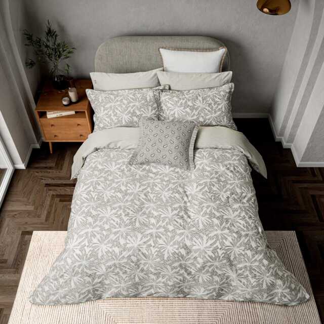 Bedeck of Belfast Cora Double Duvet Cover Set, Linen/Grey - image 1