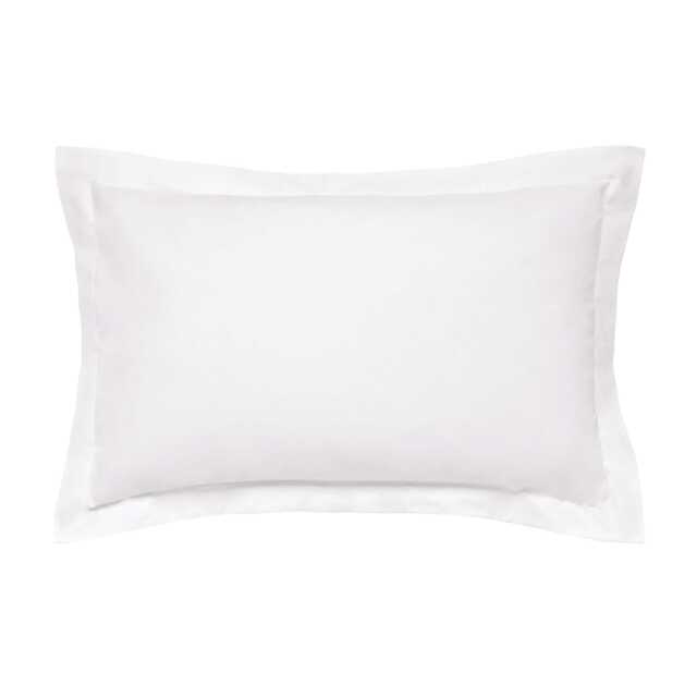 Bedeck of Belfast Fine Linens 300 Thread Count Egyptian Cotton Oxford Pillowcase, White - image 1