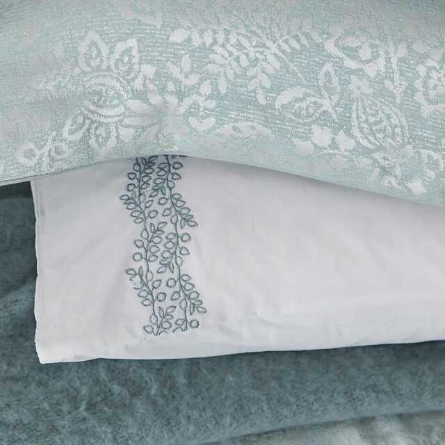 1951 Atea Pair of Standard Pillowcases, Duck Egg - image 1