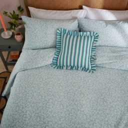 Helena Springfield Secret Garden Candy Stripe Cushion 40cm x 40cm, Aqua - thumbnail 2