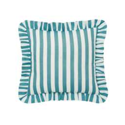 Helena Springfield Secret Garden Candy Stripe Cushion 40cm x 40cm, Aqua