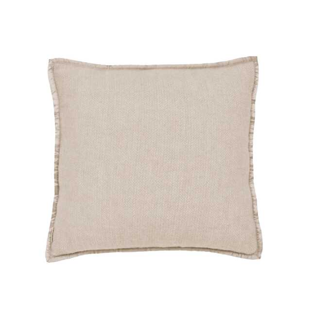 Murmur Lewin Wool Herringbone Woven Cushion 45cm x 45cm, Linen - image 1