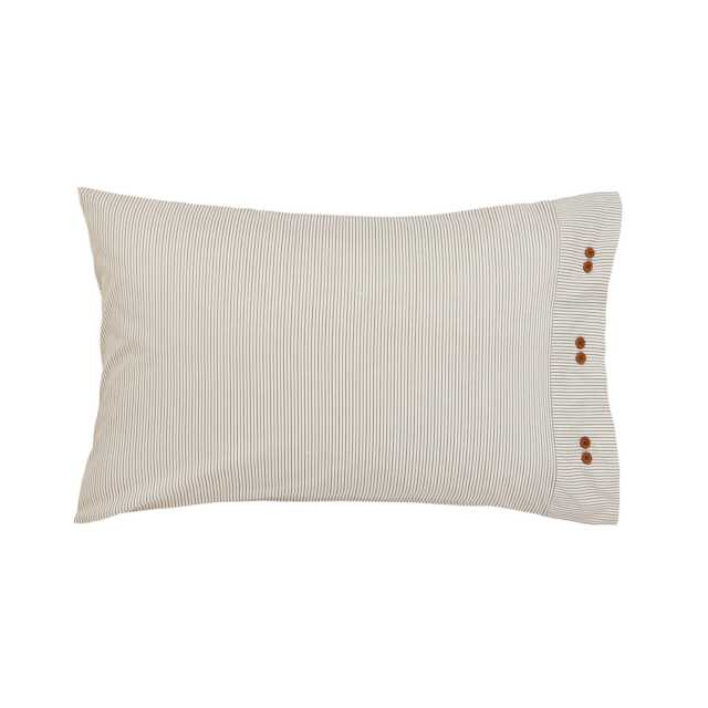 Bedeck of Belfast Alba Pair of Standard Pillowcases, Charcoal & Tan - image 1