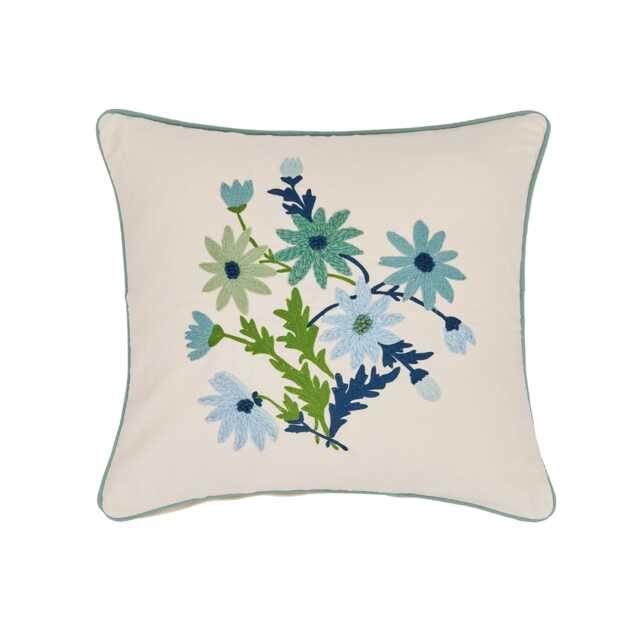 Land & Shore Posey Cushion 50cm x 50cm, Green