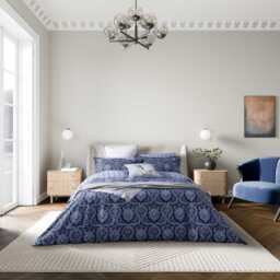 Bedeck of Belfast Ellis Single Duvet Cover SET, Navy Blue - thumbnail 2