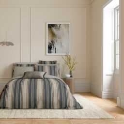 Bedeck of Belfast Oscar Super Kingsize Duvet Cover Set, Charcoal & Tan - thumbnail 2