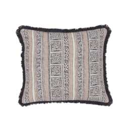 Bedeck of Belfast Zenda Cushion 50cm x 50cm, Charcoal & Tan - thumbnail 1