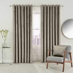 "Helena Springfield Escala Lined Curtains 66"" x 54"", Linen" - thumbnail 1