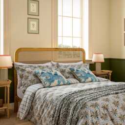 Joules Palm Geo Print Single Duvet Cover SET, Creme/Multi - thumbnail 1