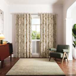 "Ted Baker Cabana Lined Curtains 66"" x 54"", Neutral" - thumbnail 2