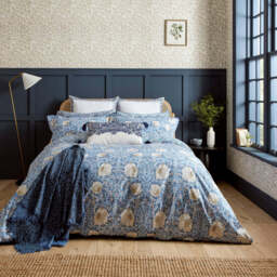 Morris & Co Pimpernel Double Duvet Cover SET, Woad Blue - thumbnail 2