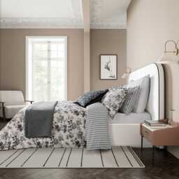 Bedeck of Belfast Florence Super Kingsize Duvet Cover SET, Chalk/Charcoal - thumbnail 2