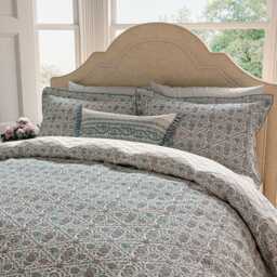 V&A Indian Lattice Super Kingsize Duvet Cover SET, Red/Teal