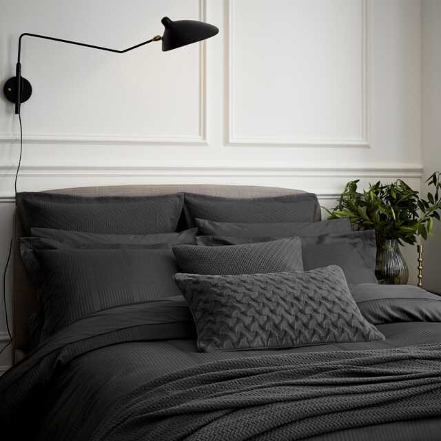 Bedeck of Belfast Fine Linens Mansa Kingsize Duvet Cover, Charcoal