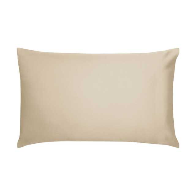 Bedeck of Belfast Fine Linens 400 Thread Count Sateen Plain Dye Pair of Large Pillowcases, Soft Gold - image 1