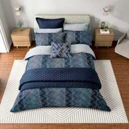 Bedeck of Belfast Sutton Pair of Standard Pillowcases, Denim Blue - thumbnail 2