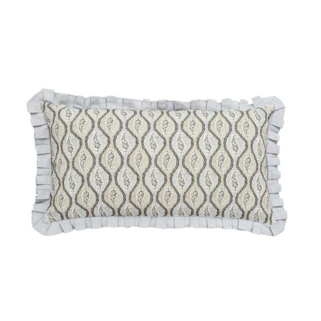 Bedeck of Belfast Clarence/Elena Cushion 70cm x 40cm, Silver/Green - image 1