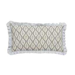 Bedeck of Belfast Clarence/Elena Cushion 70cm x 40cm, Silver/Green - thumbnail 1