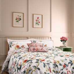 English Heritage Craven Street Floral Trail Single Duvet Cover SET, Vintage Peony - thumbnail 1