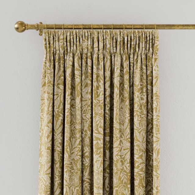 "Joules Twilight Ditsy Lined Curtains 66"" x 54"", Gold" - image 1