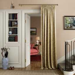 "Joules Twilight Ditsy Lined Curtains 66"" x 54"", Gold" - thumbnail 2