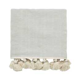 William Morris Pure Torshavn Woven Throw, Silver