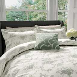 V&A Garden Of Love Double Duvet Cover Set, Green - thumbnail 1