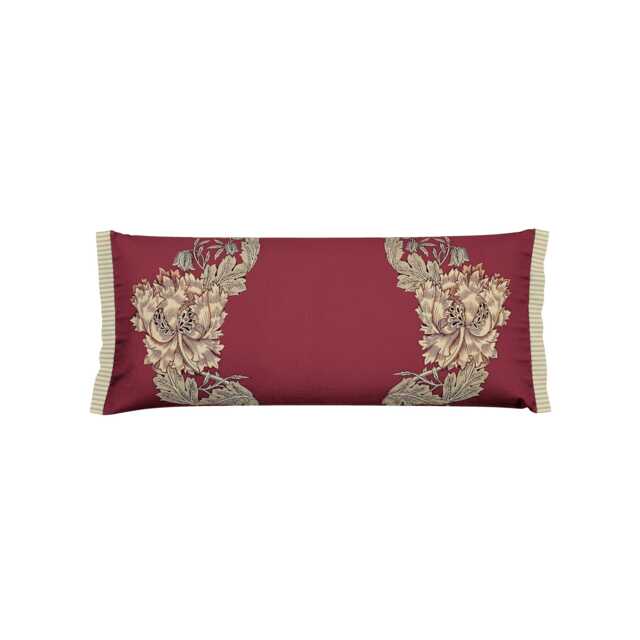 Morris & Co Honeysuckle & Tulip Cushion 70cm x 30cm, Red & Gold - image 1