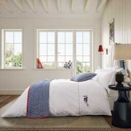 Land & Shore Fia Double Duvet Cover Set, Blue/Red - thumbnail 2