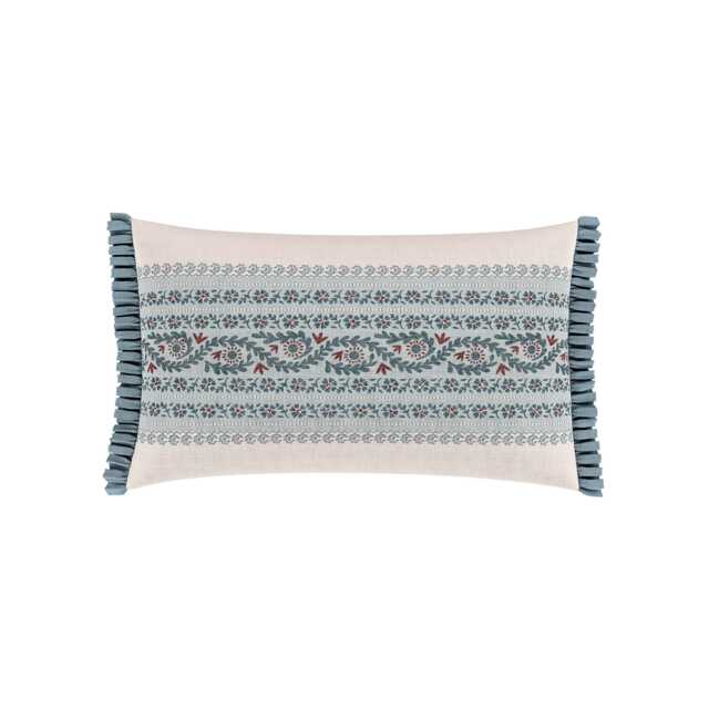 V&A Opulent Stripe Cushion 40cm x 60cm, Red/Teal - image 1