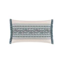 V&A Opulent Stripe Cushion 60cm x 40cm, Red/Teal