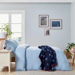 Helena Springfield Long Island Muslin Kingsize Duvet Cover SET, Chambray Blue - thumbnail 2