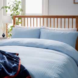 Helena Springfield Long Island Muslin Kingsize Duvet Cover SET, Chambray Blue - thumbnail 1