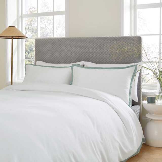 Bedeck of Belfast Fine Linens Olenna Kingsize Duvet Cover SET, Celadon - image 1
