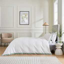 Bedeck of Belfast Fine Linens Olenna Kingsize Duvet Cover SET, Celadon - thumbnail 2