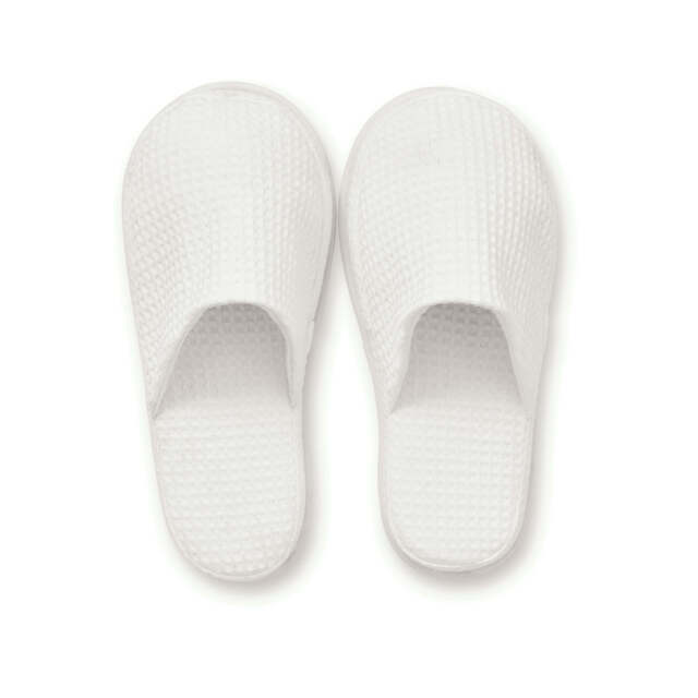 Murmur Spa Collection Waffle Slippers, White - image 1
