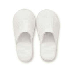 Murmur Spa Collection Waffle Slippers, White - thumbnail 1