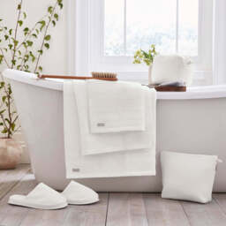 Murmur Spa Collection Waffle Bath Towel, White - thumbnail 2