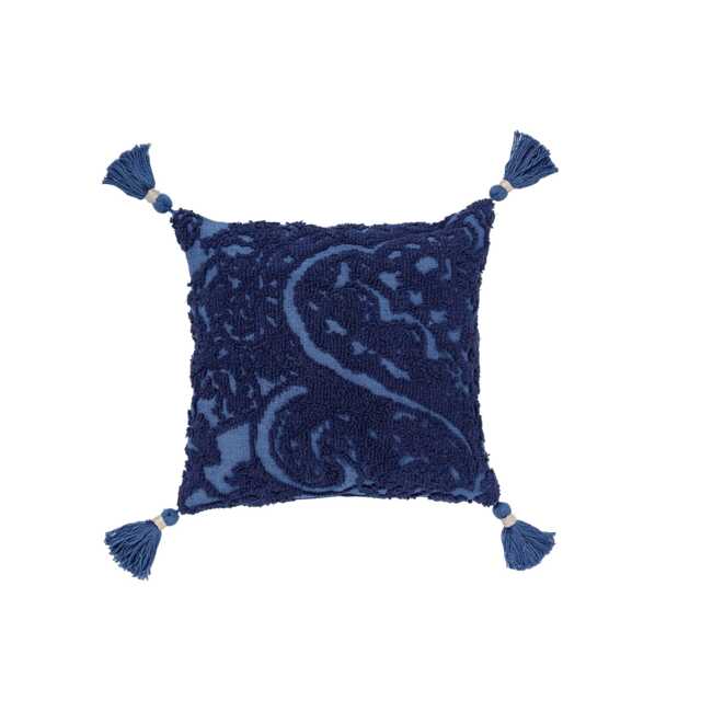 Joules Paisley Needle Point Cushion 45cm x 45cm, Royal Blue - image 1